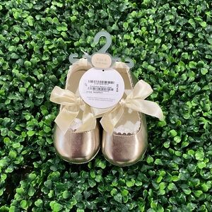 First Impressions Shiny Gold Baby Dress Shoes